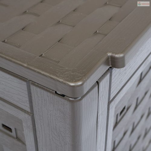 2 db barna műanyag rattan kerti komposztáló 60x60x83 cm 600 L