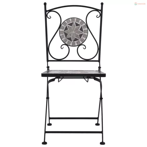 3 részes szürke kerámia mozaikos bisztrószett