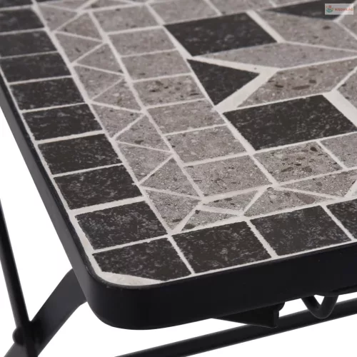 3 részes szürke kerámia mozaikos bisztrószett