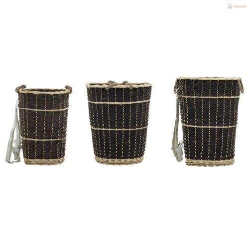 Természetes fűzfa tűzifa hátikosár fogantyúkkal 44,5x37x50 cm