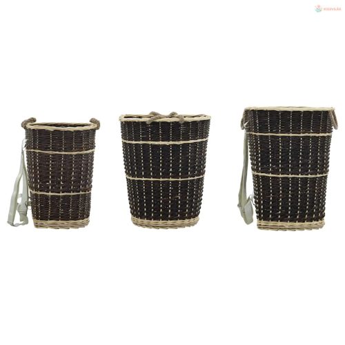 Természetes fűzfa tűzifa hátikosár fogantyúkkal 50 x 44 x 58 cm