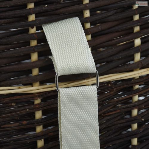 Természetes fűzfa tűzifa hátikosár tartóövvel 57 x 51 x 69 cm