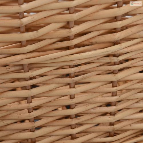 Természetes fűzfa tűzifatároló kosár fogantyúkkal 56x40x28 cm