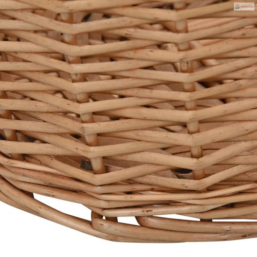 Természetes fűzfa tűzifatároló kosár fogantyúkkal 78x54x34 cm