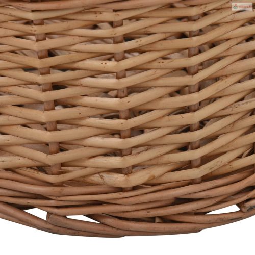 Természetes fűzfa tűzifatároló kosár fogantyúkkal 88x57x34 cm