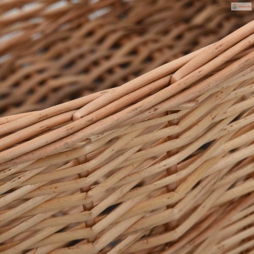 Természetes fűzfa tűzifatároló kosár fogantyúkkal 88x57x34 cm