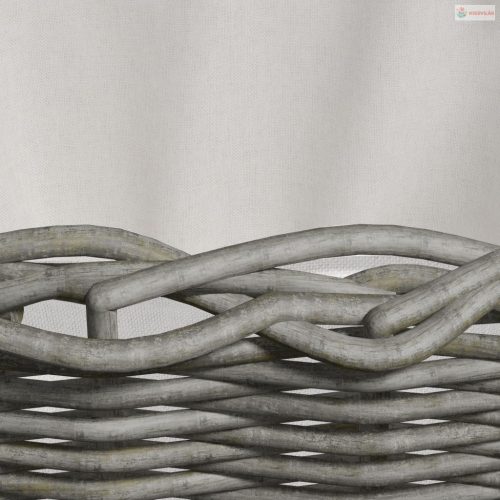 Szürke fűzfa tűzifatároló kosár fogantyúkkal 59 x 42 x 28 cm