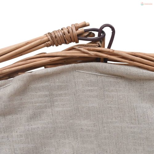 Természetes fűzfa tűzifatároló kosár fogantyúval 60x44x55 cm