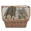 Barna fűzfa tűzifatároló kosár fogantyúval 61,5 x 46,5 x 58 cm