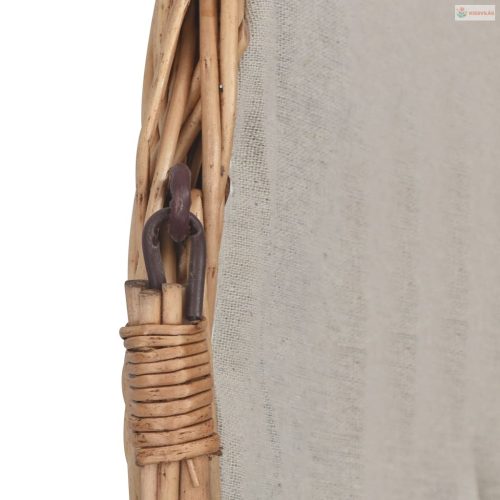 Barna fűzfa tűzifatároló kosár fogantyúval 61,5 x 46,5 x 58 cm