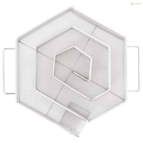 6 oldalas rozsdamentes acél hidegfüst-generátor 22,5 cm