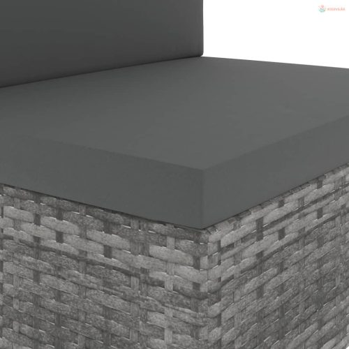 10 részes szürke polyrattan kerti ülőgarnitúra