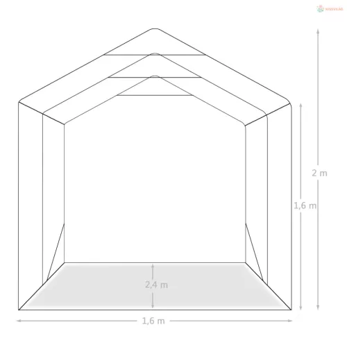 Zöld PVC sátorgarázs 1,6 x 2,4 m
