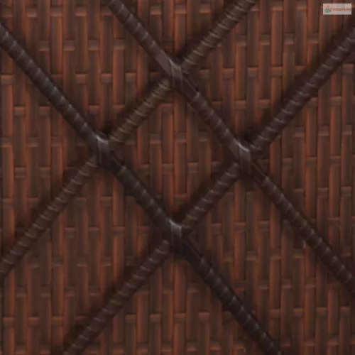 3 részes barna polyrattan kerti napozóágy szett asztallal