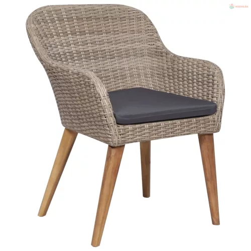 9 részes kültéri polyrattan étkezőgarnitúra párnákkal