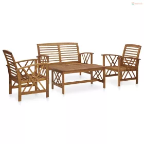 4 részes tömör akácfa kerti társalgószett
