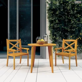 3 részes tömör akácfa kerti étkezőgarnitúra