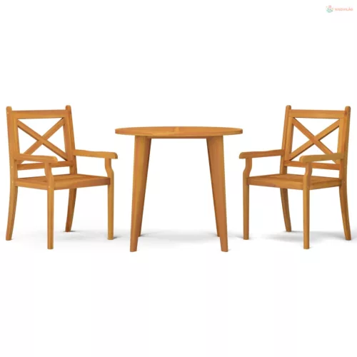 3 részes tömör akácfa kerti étkezőgarnitúra