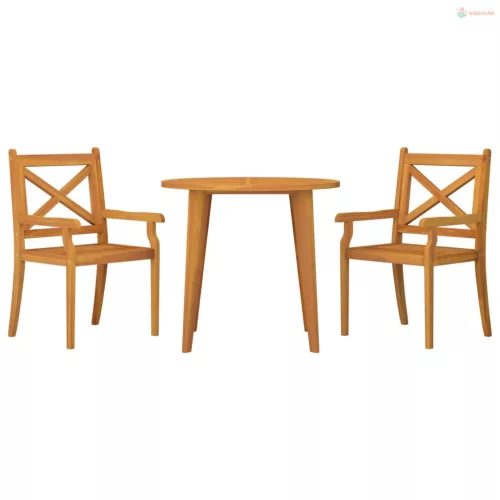 3 részes tömör akácfa kerti étkezőgarnitúra