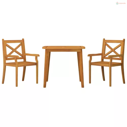 3 részes tömör akácfa kerti étkezőgarnitúra