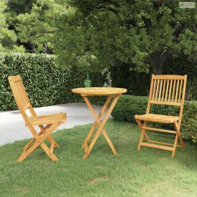  3 részes összecsukható tömör akácfa kerti étkezőszett