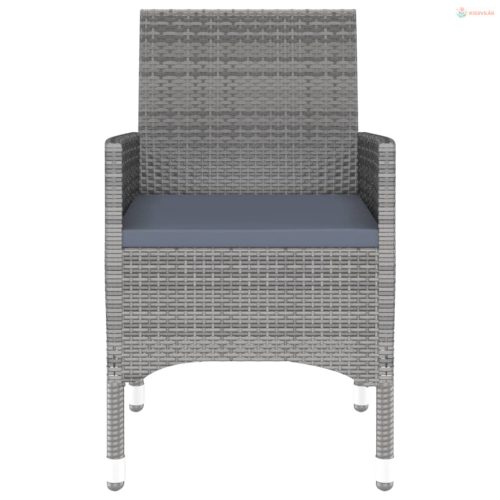 3 részes szürke polyrattan kerti étkezőgarnitúra