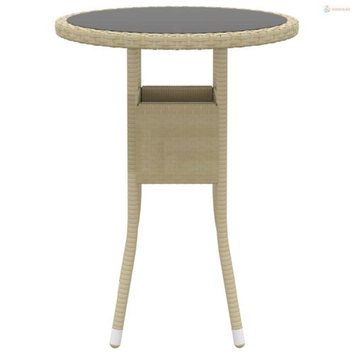 3 részes bézs kerti polyrattan étkezőgarnitúra