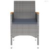 3 részes szürke polyrattan kerti étkezőgarnitúra