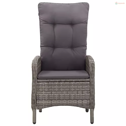 3 részes szürke polyrattan kerti bisztrószett