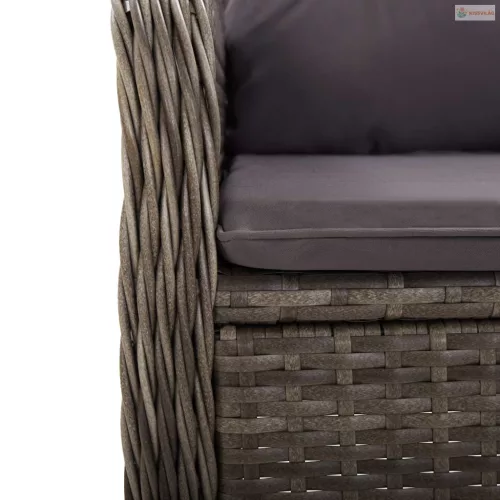 3 részes szürke polyrattan kerti bisztrószett