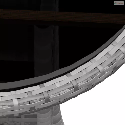 3 részes szürke polyrattan kerti bisztrószett