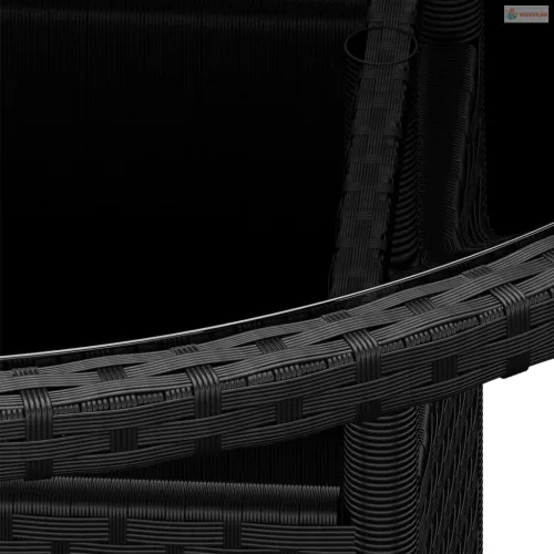 5 részes fekete polyrattan kerti bisztrószett