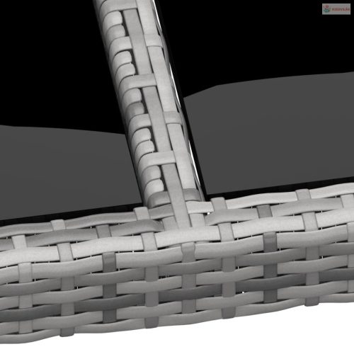 11 részes szürke polyrattan kerti étkezőgarnitúra