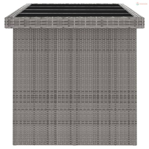 11 részes szürke polyrattan kültéri étkezőszett párnákkal