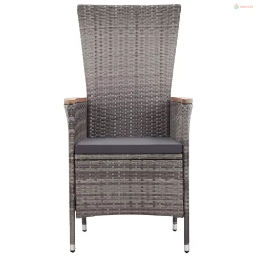 3 részes szürke polyrattan kerti ülőgarnitúra párnákkal