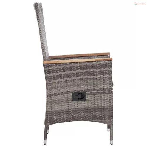 3 részes szürke polyrattan kerti ülőgarnitúra párnákkal