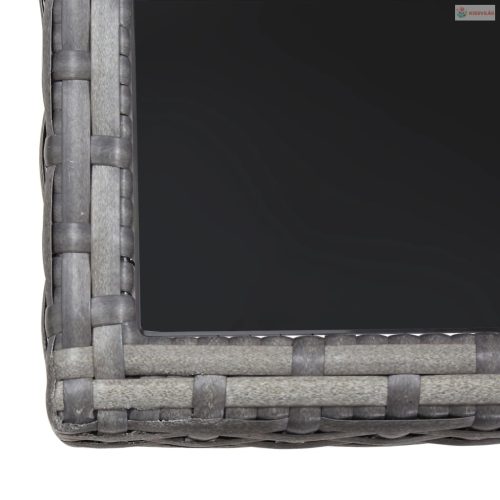 3 részes antracit-szürke színű polyrattan kerti étkezőgarnitúra