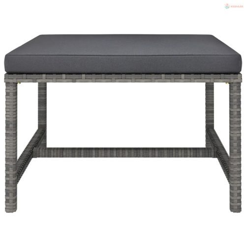 3 részes szürke polyrattan kerti ülőgarnitúra párnákkal