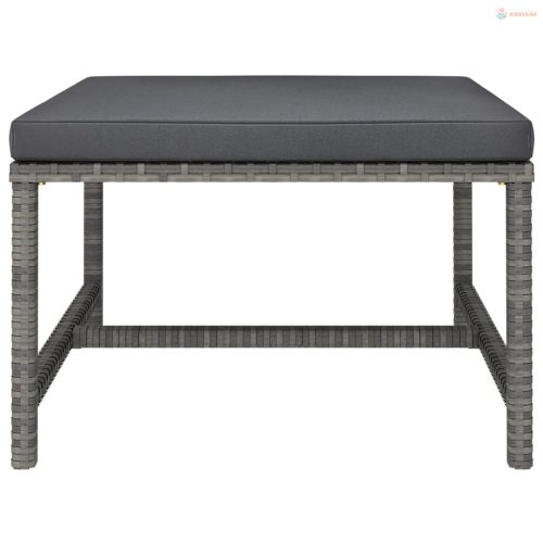 5 részes szürke polyrattan kerti ülőgarnitúra párnákkal