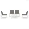 4 részes fehér műanyag kerti ülőgarnitúra párnákkal
