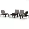 4 részes szürke műanyag kerti ülőgarnitúra párnákkal