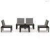 4 részes szürke műanyag kerti ülőgarnitúra párnákkal