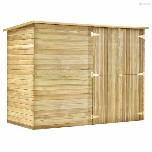 Impregnált fenyőfa kerti kerékpártároló 232 x 110 x 170 cm