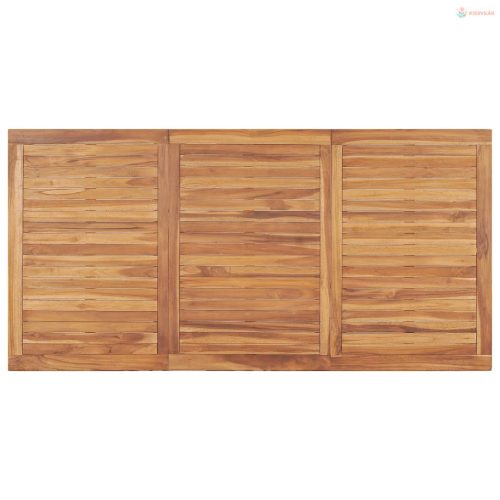 9 darabos tömör tíkfa kerti étkezőgarnitúra 180 x 90 cm