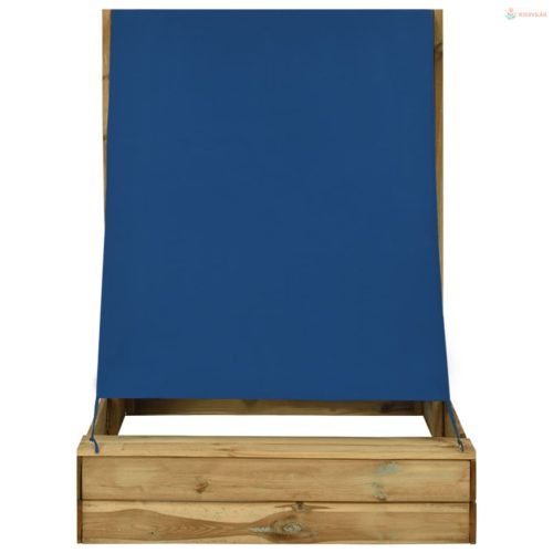Impregnált fenyőfa homokozó tetővel 160 x 100 x 133 cm