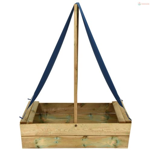 Impregnált fenyőfa homokozó tetővel 80 x 60 x 97,5 cm