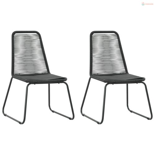 3 részes fekete PVC rattan kerti étkezőgarnitúra