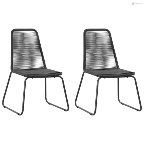 3 részes fekete PVC rattan kerti étkezőgarnitúra