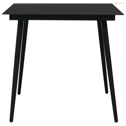 3 részes fekete PVC rattan kültéri étkezőgarnitúra