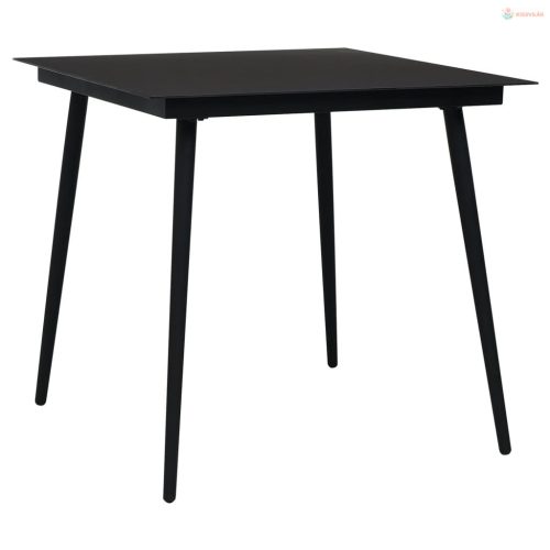 5 részes fekete PVC rattan kerti étkezőgarnitúra